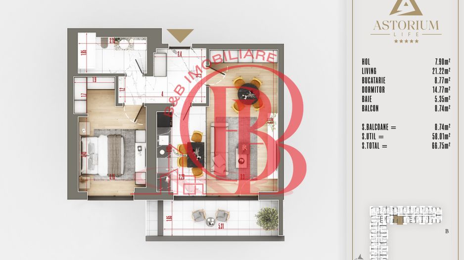 2 camere  proiect premium titan pallady - Schiță 5