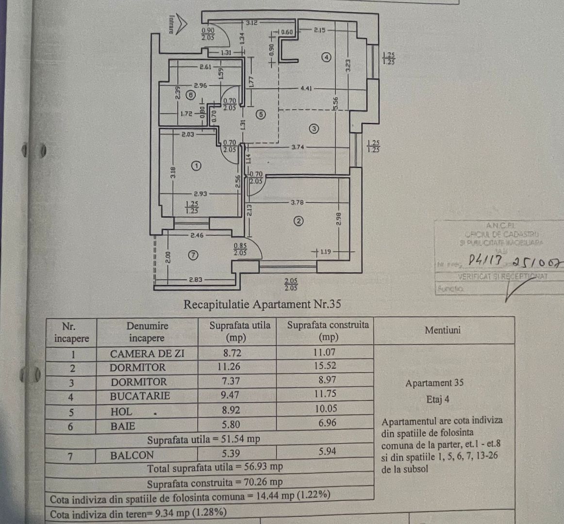 Apartament SD etaj intermediar 57 mp Tatarasi 115000 euro - Poză 10