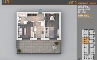 Apartament 2 Camere cu terasa de 32 mp și Comision 0%, Pallady - Schiță 7