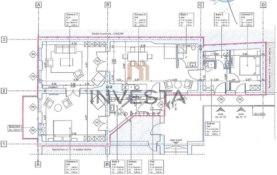 Apartament de vânzare în Casa mică Banffy! - Schiță 11