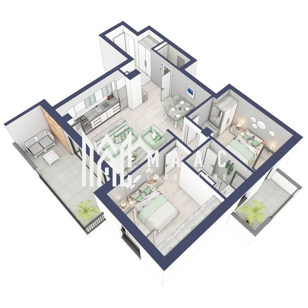 Apartament 3 camere | Balcoane 16.2 mp | Etaj 1 | Turnisor - Poză 4