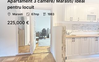 Apartament 3 camere/ Marasti/ Ideal pentru locuit/Zona Lacul Rosu - Poză 1