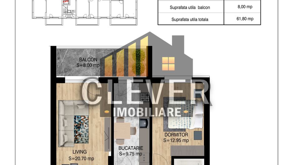 2 camere decomandat Theodor Pallady Metrou Teclu Comsion 0 - Schiță 6