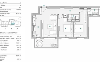 VANZARE APARTAMENT 3 CAMERE | STRAULESTI | 67MP | TERASA | COMPLEX NOU - Poză 20
