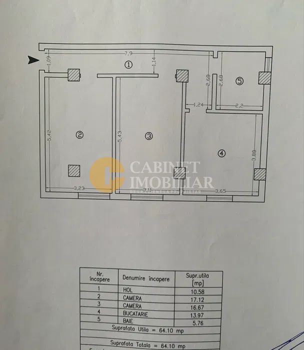 2 camere decomandat - 64mp- etaj intermediar– Valea Adâncă, zona Pepinierii - Poză 9