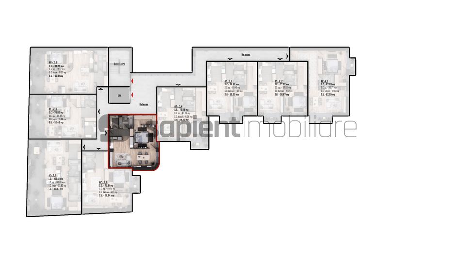 De vânzare apartament 2 camere, ultracentral, semifinisat - Poză 3