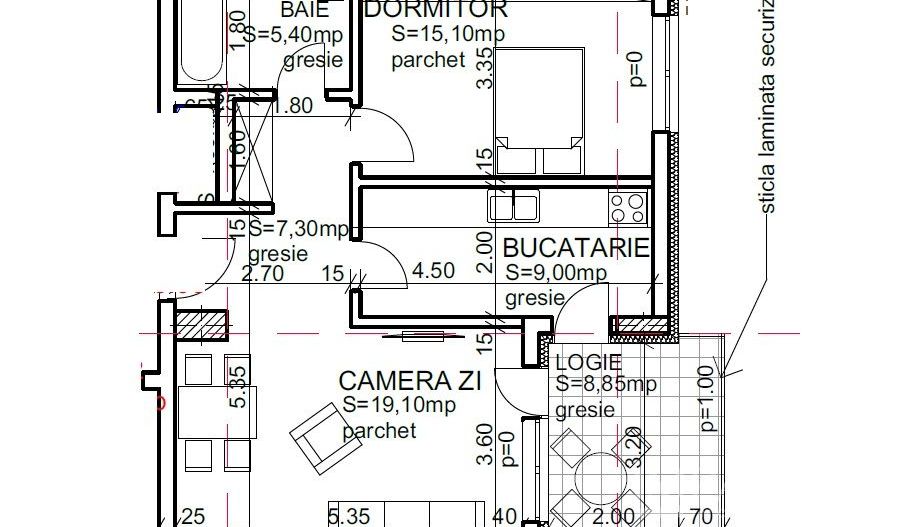 Apartamente 2 Camere in Andrei Muresanu – Calitate Premium - Schiță 8