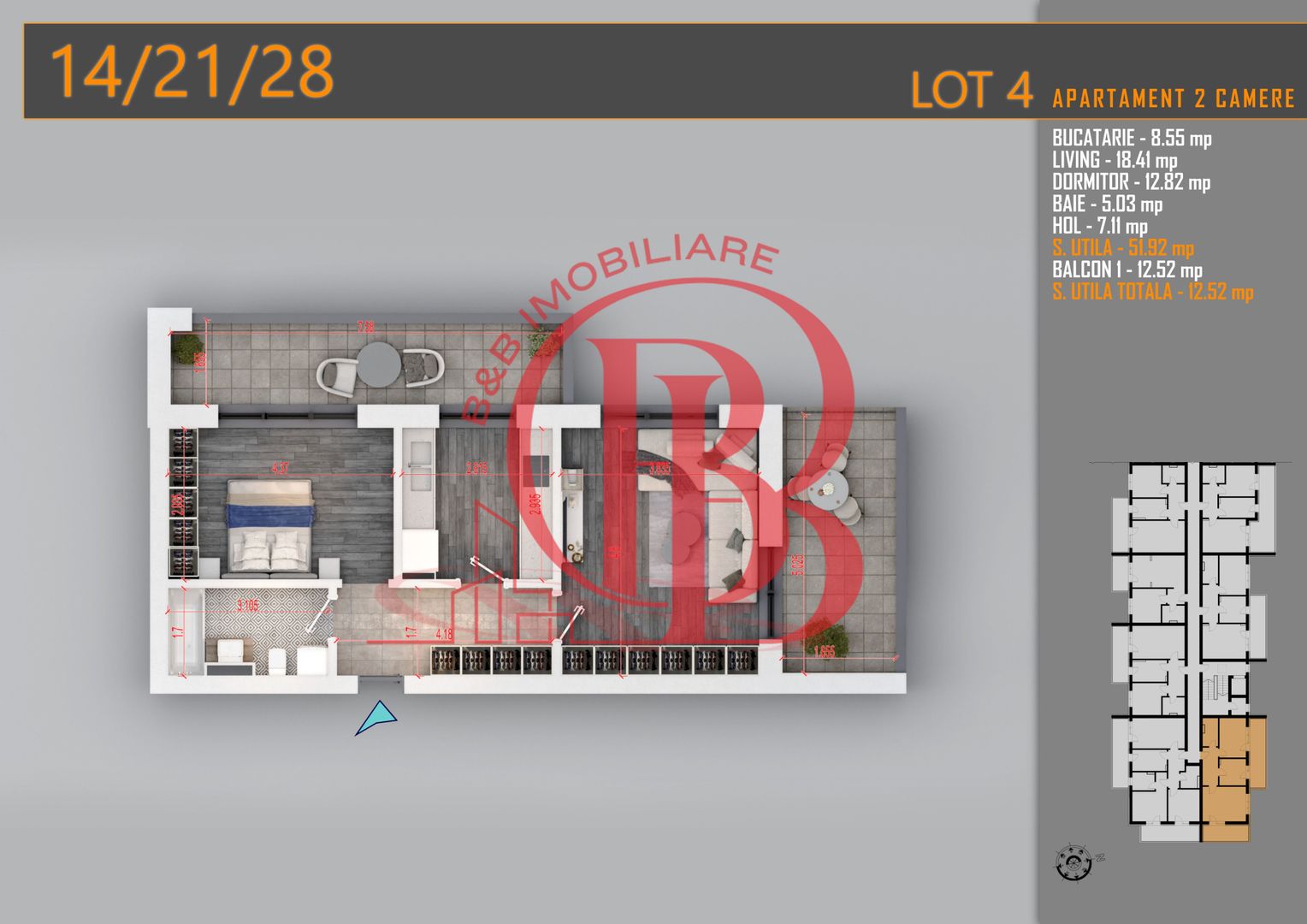 Apartament 2 camere Theodor Pallady-Metrou Nicolae Teclu - Schiță 7