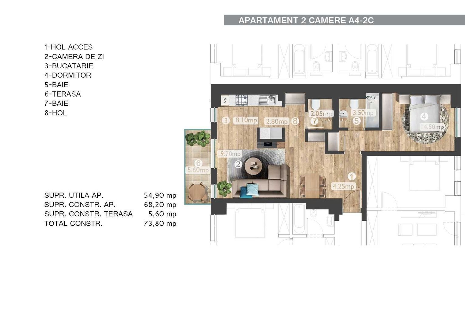 De inchiriat apartament 2 camere in belvedere Residence - Poză 7