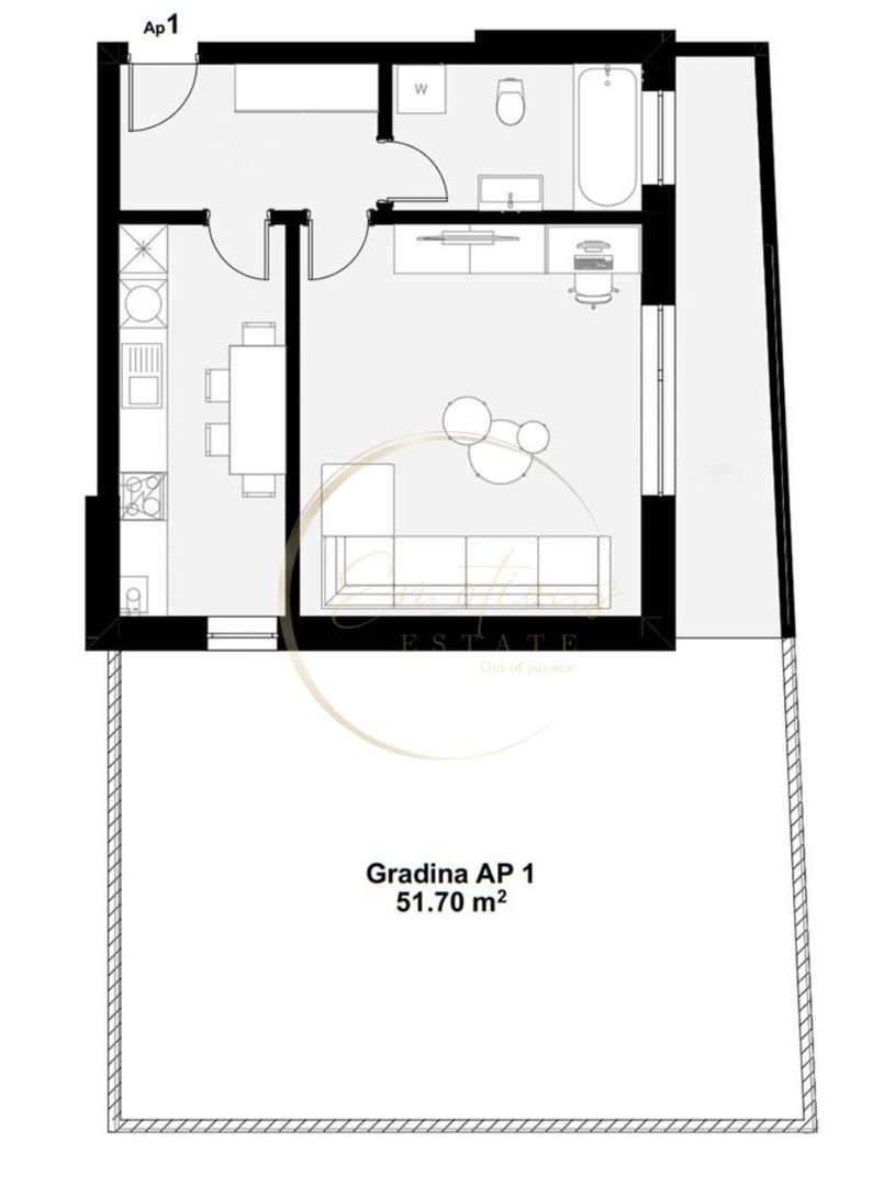NOU | Apartament 1 cameră modern cu grădină și balcon generos | Parcare inclusă - Schiță 5