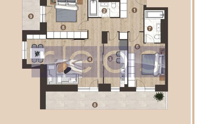 OCAZIE| APARTAMENT 3CAMERE| PIPERA | - Schiță 1