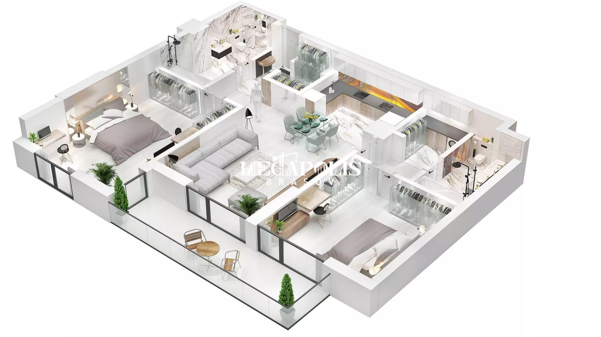 Apartament cu 3 camere | Noua | 100 mp Utili - Poză 3