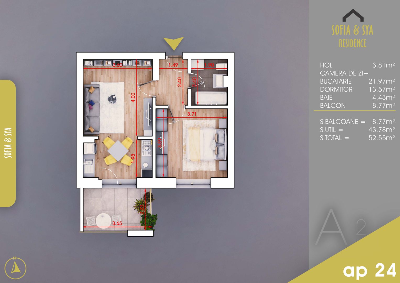 2 camere finalizat cu parcare Metrou Nicolae Teclu - Schiță 6