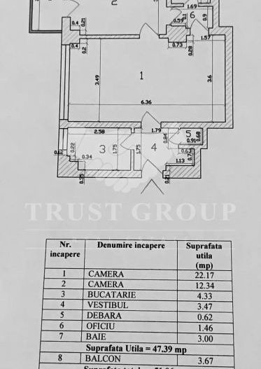 Apartament 2 camere Universitate - Poză 7