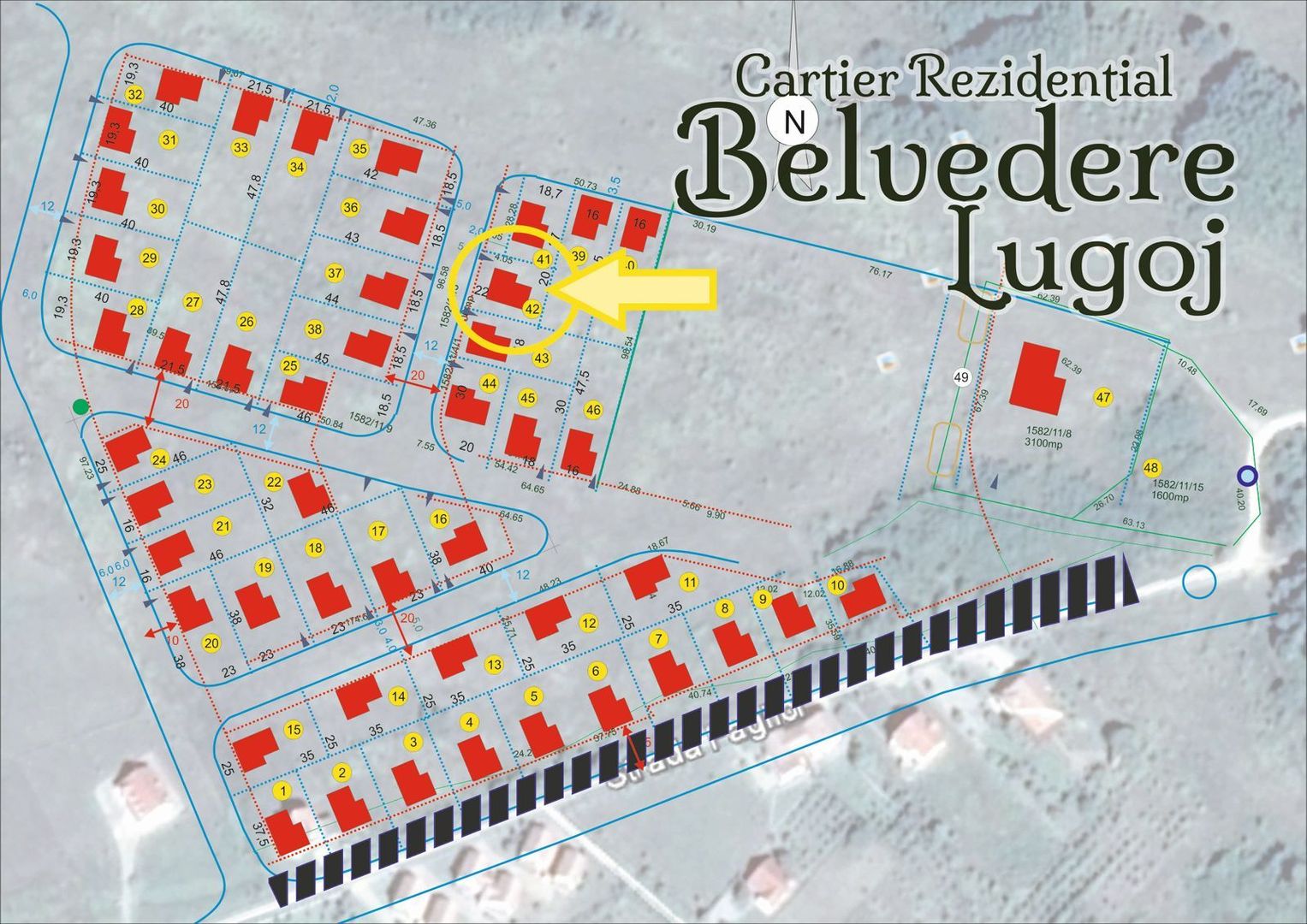 Teren intravilan pentru constructii in cartier Belvedere Parcela 42 - Poză 2