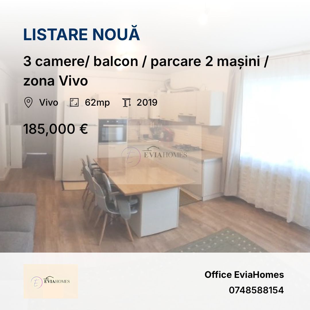 3 camere/ balcon / parcare 2 mașini / zona Vivo - Poză 1