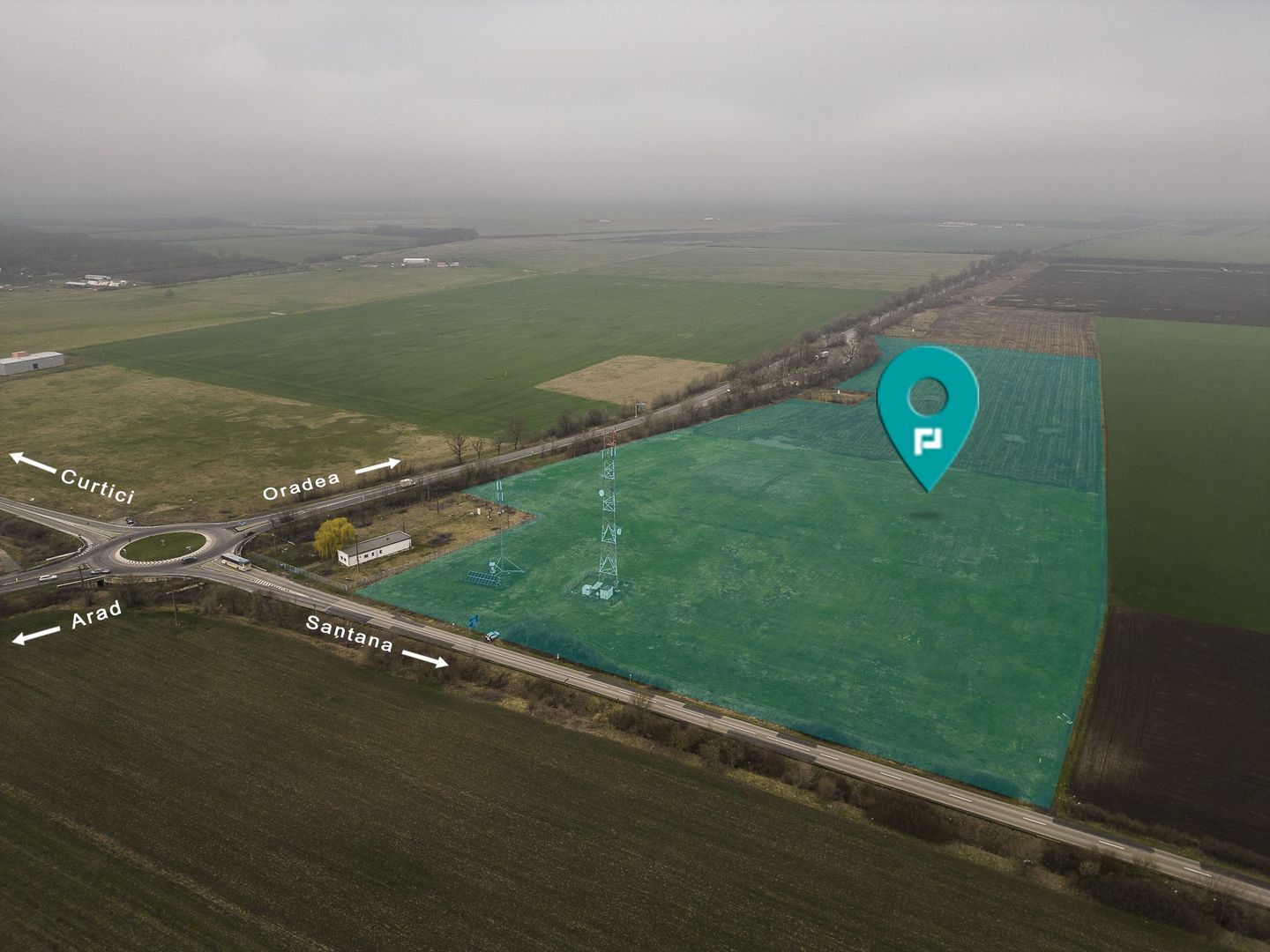 Teren 84000 mp la 20 km de Arad, la DN79 - Poză 1