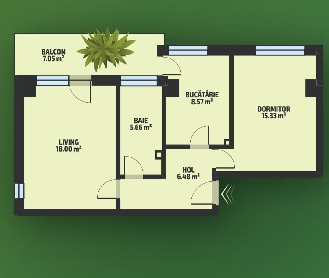 Apartament NOU 2 camere Dec 61 mp. Tatarasi 127660  euro - Poză 9