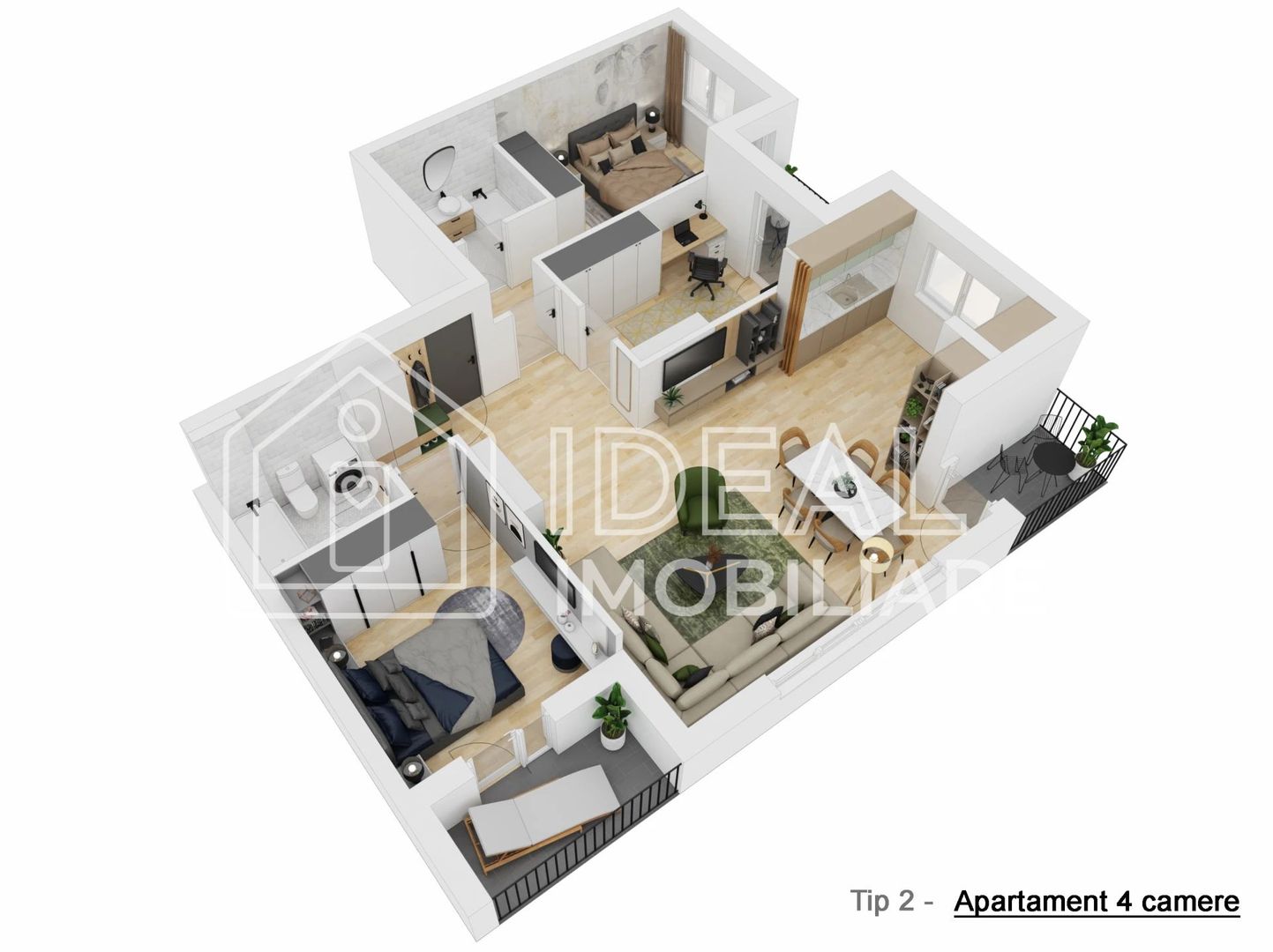 🏡 Apartament 4 camere 3 balcoane si loc de parcare inclus zona Doamna Stanca - Poză 2
