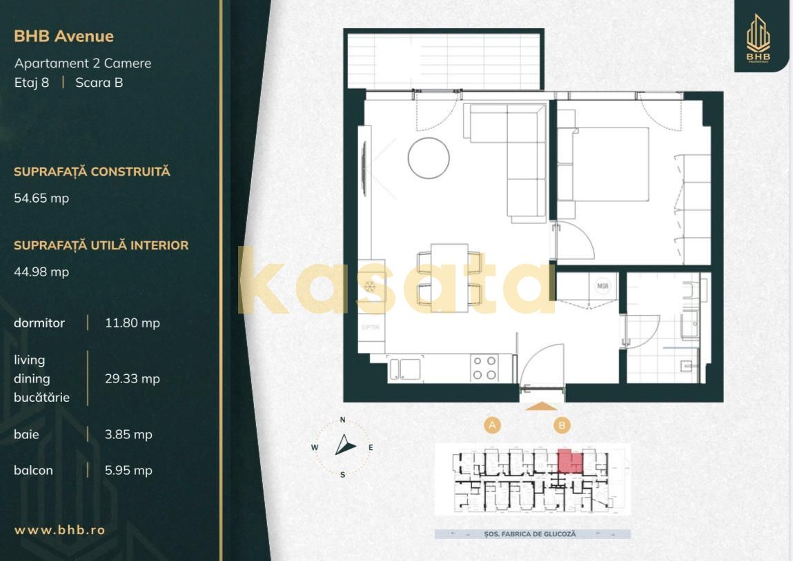 Apartament 2 camere LUX | Parcare | BHB | 249 000 + TVA - Poză 19