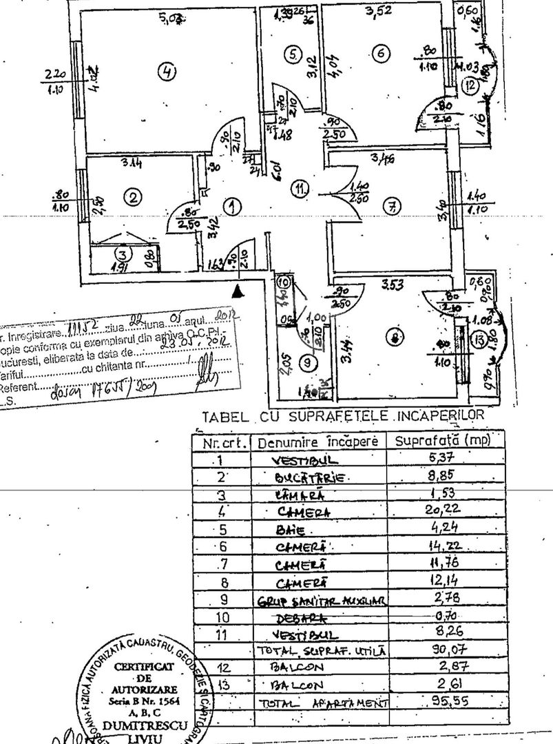 13 SEPTEMBRIE - Sebastian | 4 camere Bloc 1989 etaj 6/8 - Schiță 2