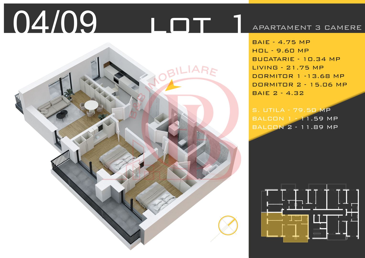3 camere decomandat Titan Pallady  Metrou Nicolae Teclu - Schiță 11