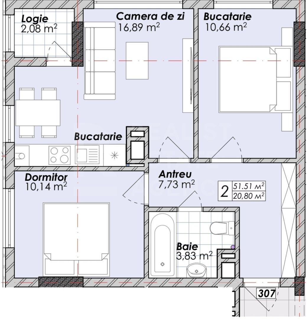 Vânzare, apartament, 2 camere + living, strada Soarelui, Botanica - Poză 3