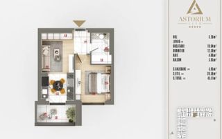STUDIO- ETAJUL 1,COMPLET MOBILAT/ IDEAL INVESTITIE. ASTORIUM LIFE! - Poză 6