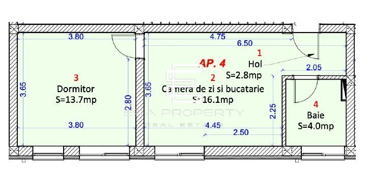 Apartament 2 camere -intabulat - Selimbar zona Shopping City - Schiță 7
