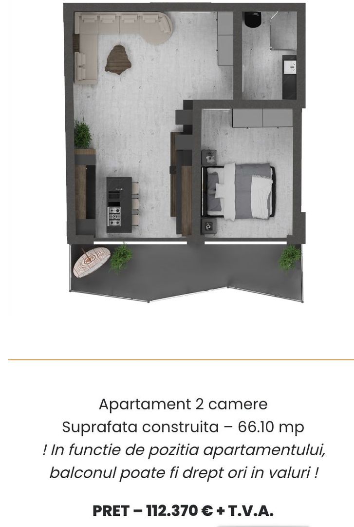 DEZVOLTATOR -Ap. 2 cam. 52 mp Comision 0 % Mamaia nord OBA TOWER - Poză 5