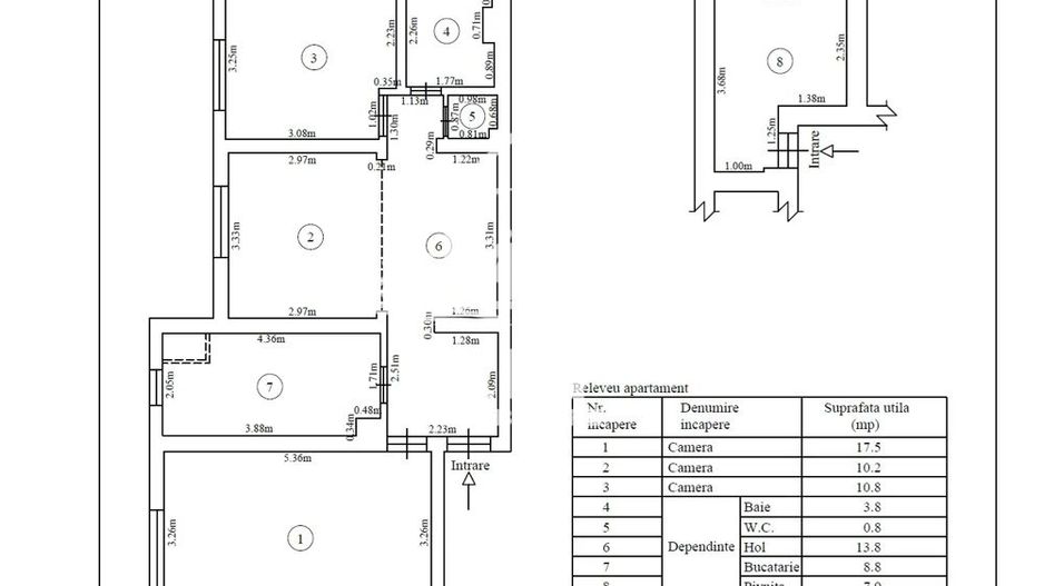 Apartament 3 camere 2 bai+pivniță Parter înalt|Terezian - Schiță 15
