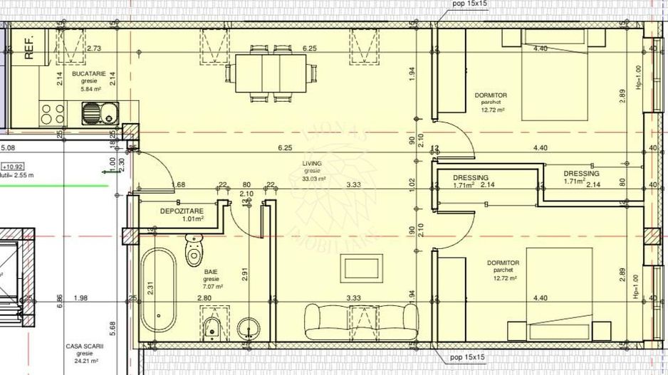 Apartament finisat la cheie 3 camere 80 mp-dressing-lift- Libertatii - Poză 3
