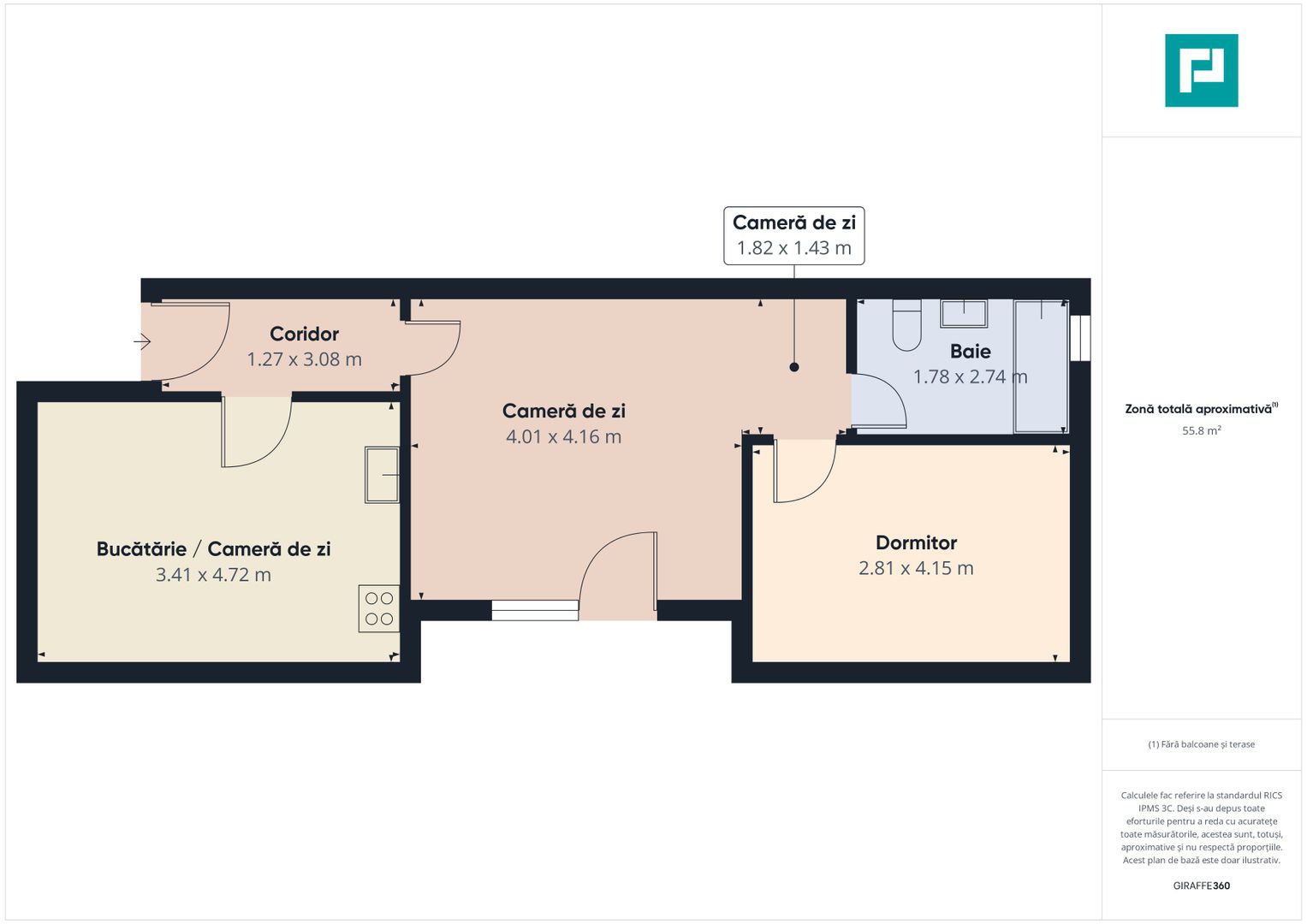Apartament panoramic cu 2 camere, zona Confecții - Poză 9