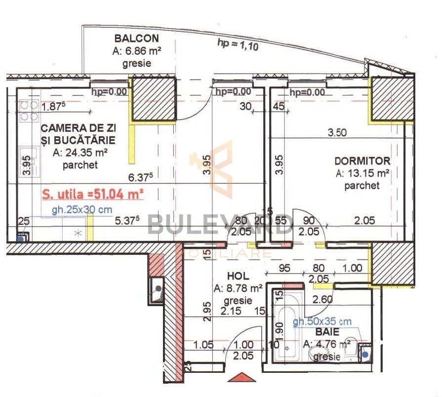Pret Special! Apartament 2 camere la cheie! - Schiță 15