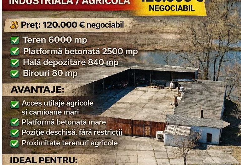 CONSTRUCȚIE EDILITARĂ, teren 6.000 mp, cu platforma betonată 2.500 mp, VASLUI; - Poză 3