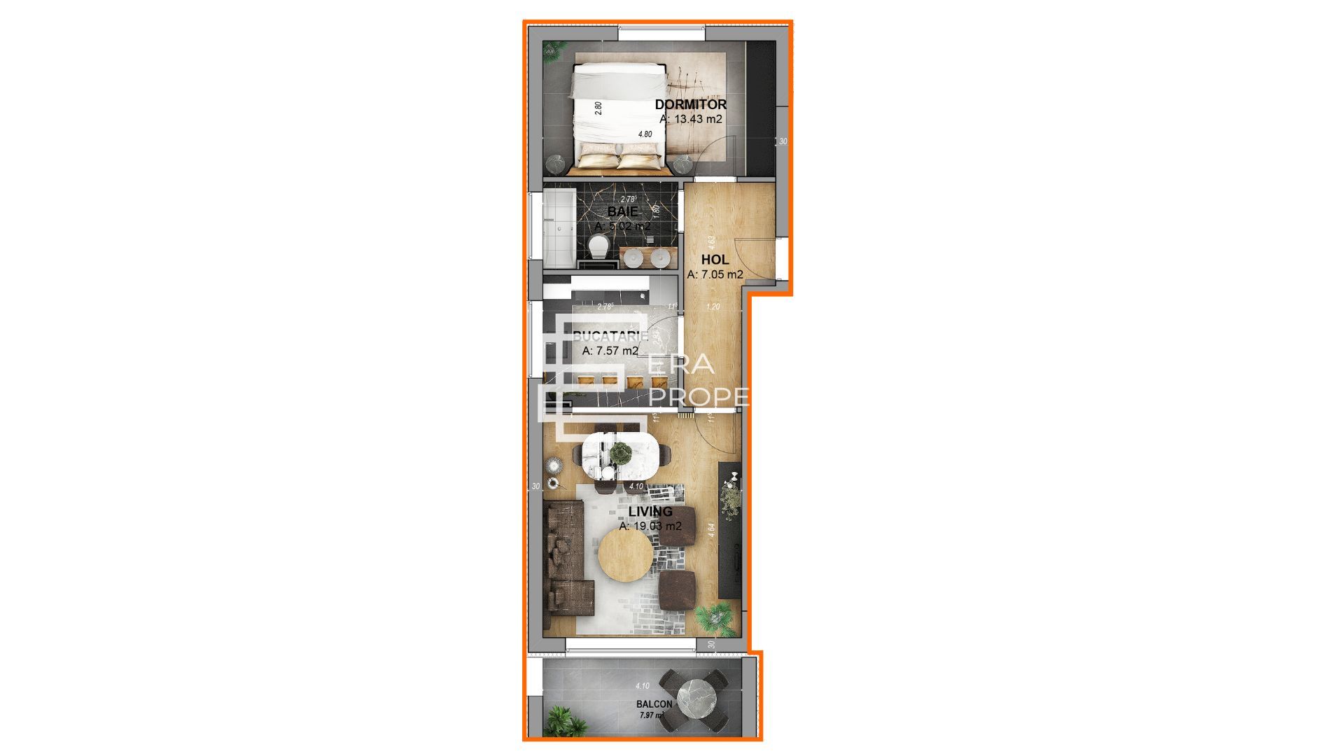 Apartament 2 camere /LA CHEIE/ INTABULAT /zona Aeroport Sibiu - Schiță 7