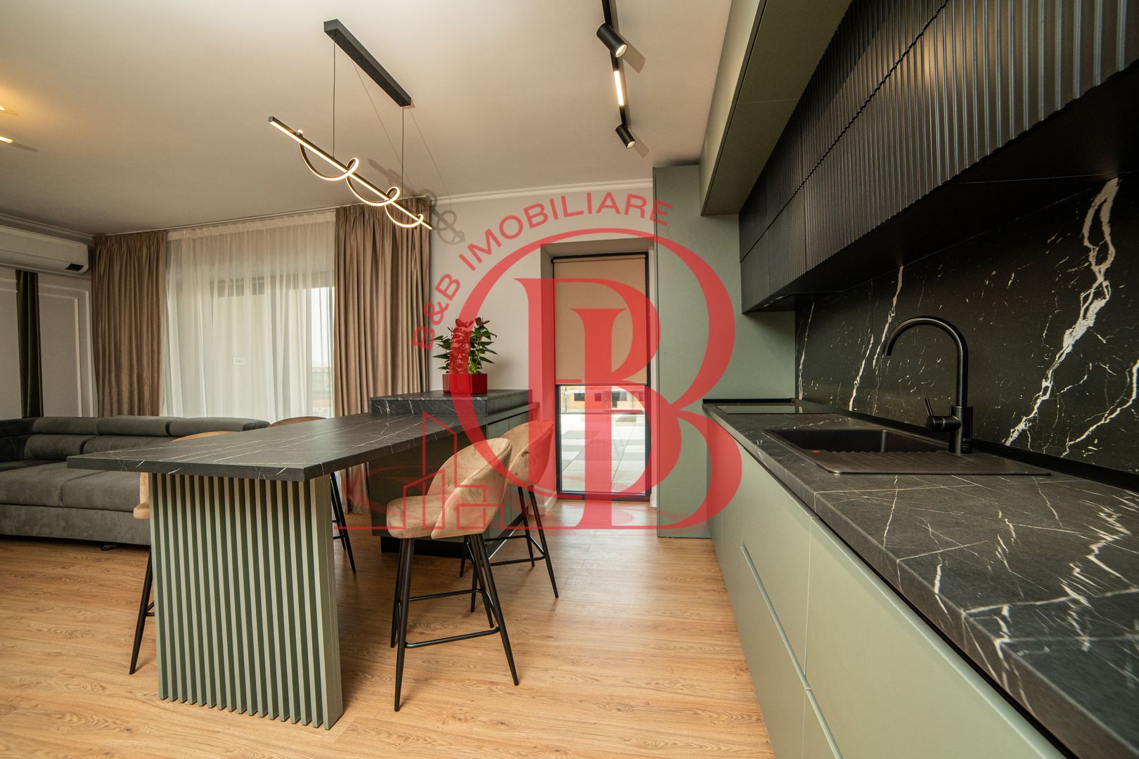 Penthouse 2 camere panouri solare pompa caldura mobilat utilat - Poză 8