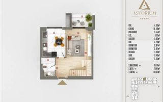 DUPLEX 3 CAM. (EST) - PROIECT ASTORIUM LIFE/ MUTARE IMEDIATA! - Poză 3