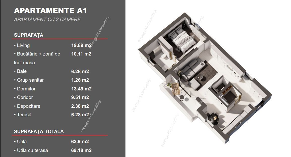 Apartament Nou 2 Camere 2 Bai | Parcul Terra- Dumbravita - Schiță 4