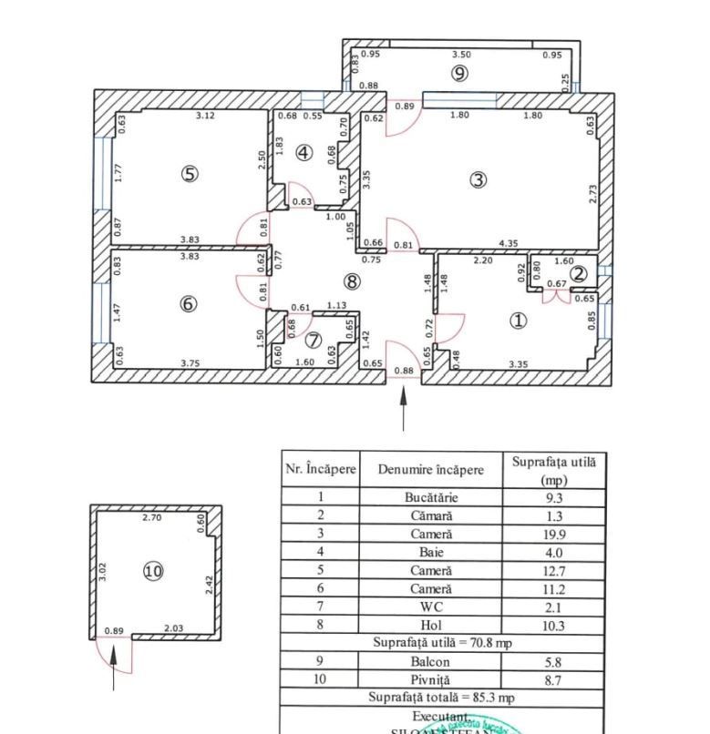 Zonă Centrală, bloc nou, apartament cu priveliște | 70 mp utili |  loc parcare - Poză 11