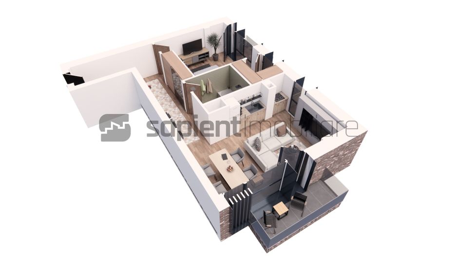 De vânzare apartament 2 camere, ultracentral, semifinisat - Poză 4
