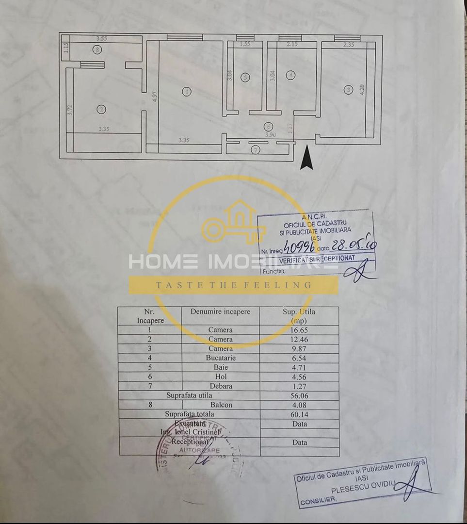 Apartament cu 3 camere/ 60mp/ zona Podu Ros - Poză 12