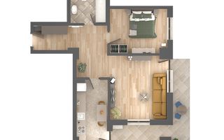 Apartament 2 camere etaj intermediar bloc nou- zona Podu Ros - Poză 3