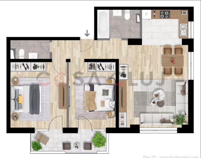 3 camere etaj intermediar imobil nou Intre Lacuri - Poză 1
