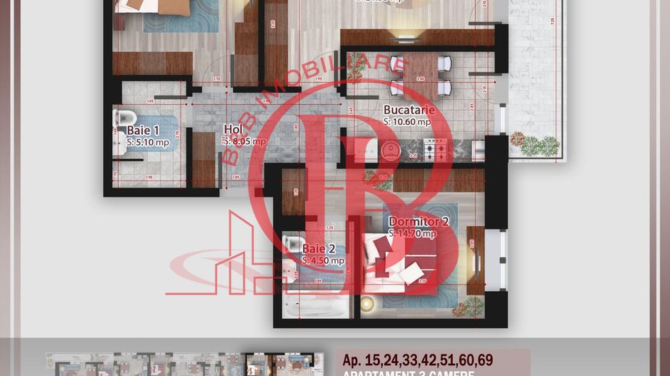 Apartament 3 camere   Titan Pallady Metrou Nicolae Teclu - Schiță 2