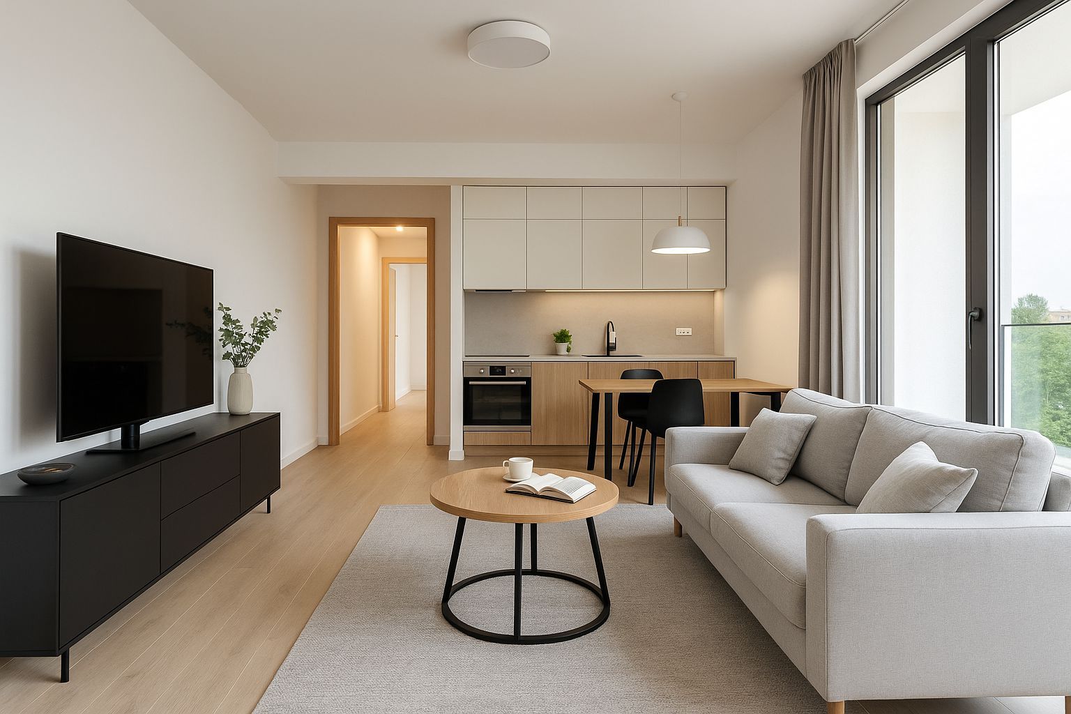 2 camere moderne, balcon, comision 0% – aproape de școli și transport - Poză 1