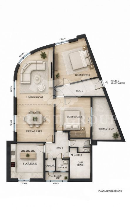Apartament 4 camere+ Garsoniera in vila Vatra | Curte+ Garaj | Pivnita | Boxa - Schiță 28