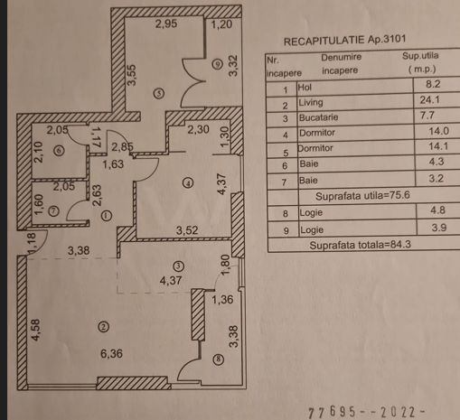 3 camere| WIN HERASTRAU| PARCARE si BOXA incluse - Schiță 14
