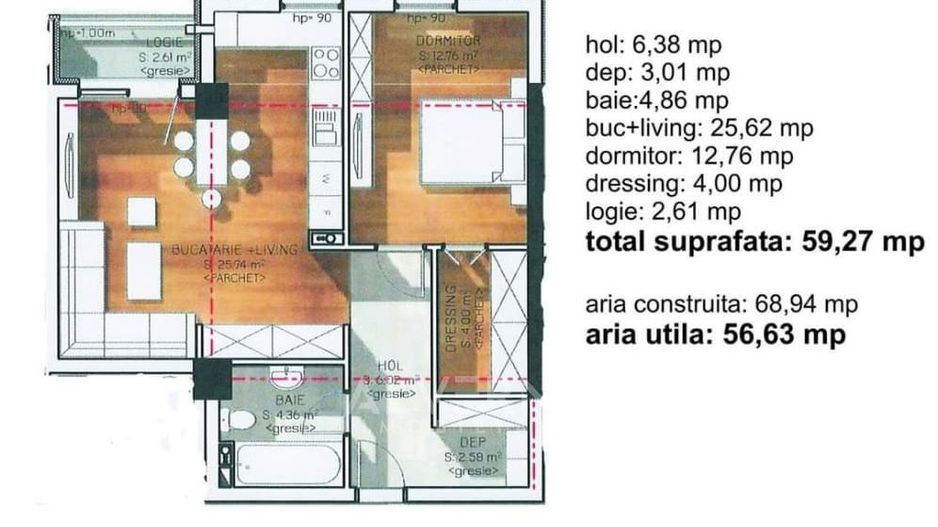 Apartament 2 camere | 57 Mp | Mobilat | Parcare | Zona VIVO BMW - Poză 5