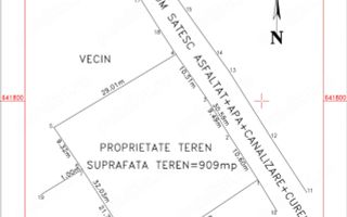 Teren intravilan 909 mp, Erbiceni – utilitati la proprietate (apa, canalizare, energie electrica, drum asfaltat) - Poză 1